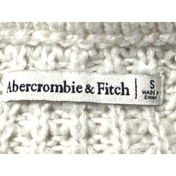 Abercrombie Fitch Small Cream Textured Pullover Sweater Winter Cozy Core - Picture 9 of 9